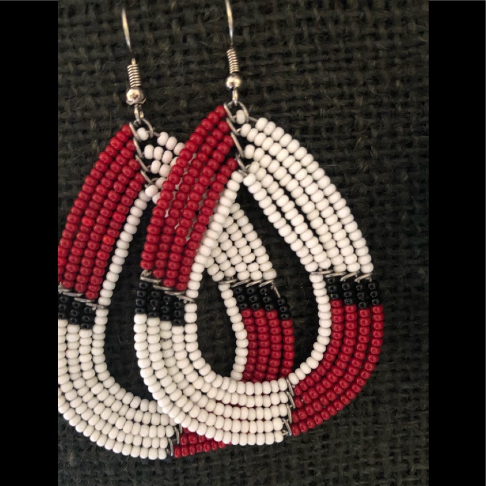 Handmade African glass beads earrings.